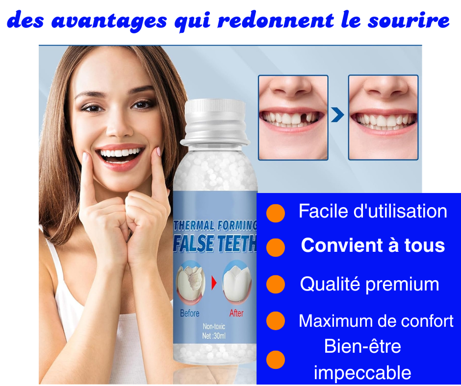 🦷 Gel Dentaire Moulable : Retrouvez Votre Sourire en Quelques Minutes ! Votre Sourire Mérite d'Être Complet