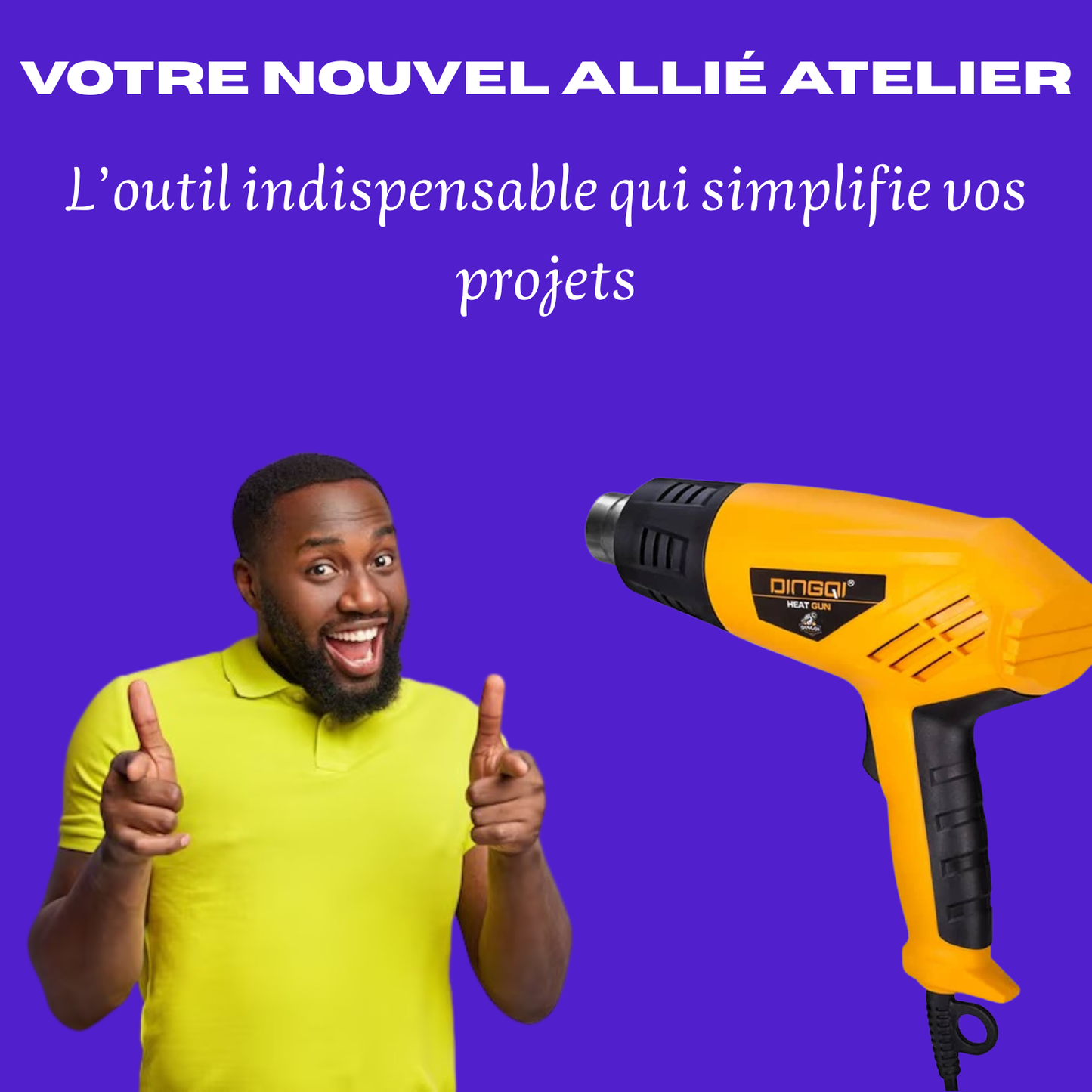 🔥 PISTOLET THERMIQUE PROFESSIONNEL DINGQI (2000W) – L'Outil Qui Fait Fondre Tes Problèmes !