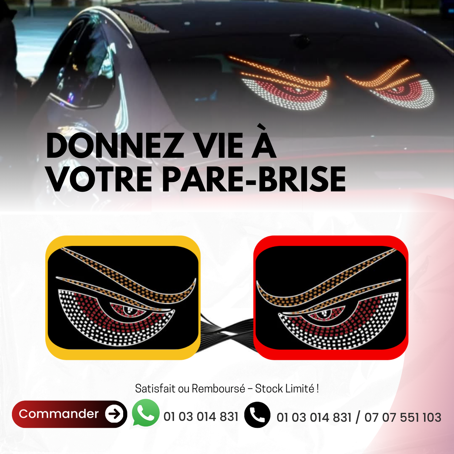 🚗 Le Regard Qui Hypnotise la Route : Yeux Clignotants Lumineux pour Véhicules