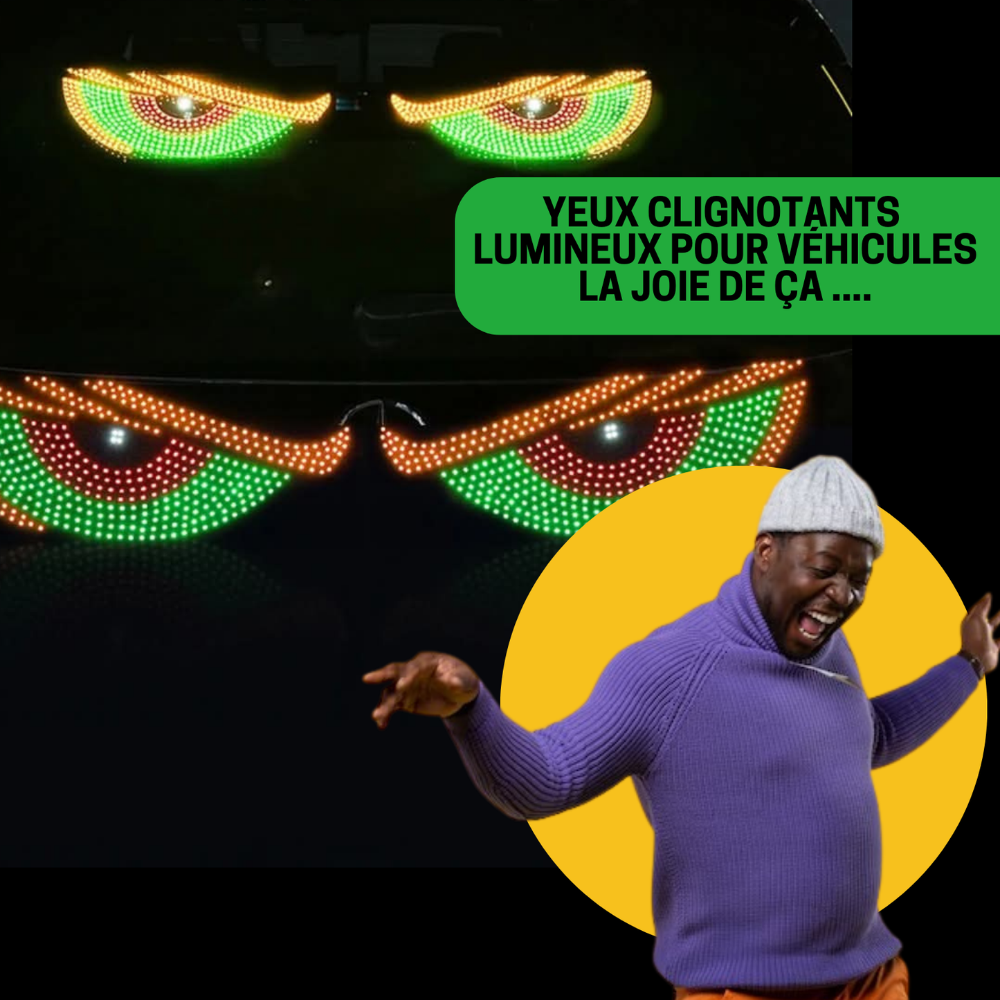 🚗 Le Regard Qui Hypnotise la Route : Yeux Clignotants Lumineux pour Véhicules