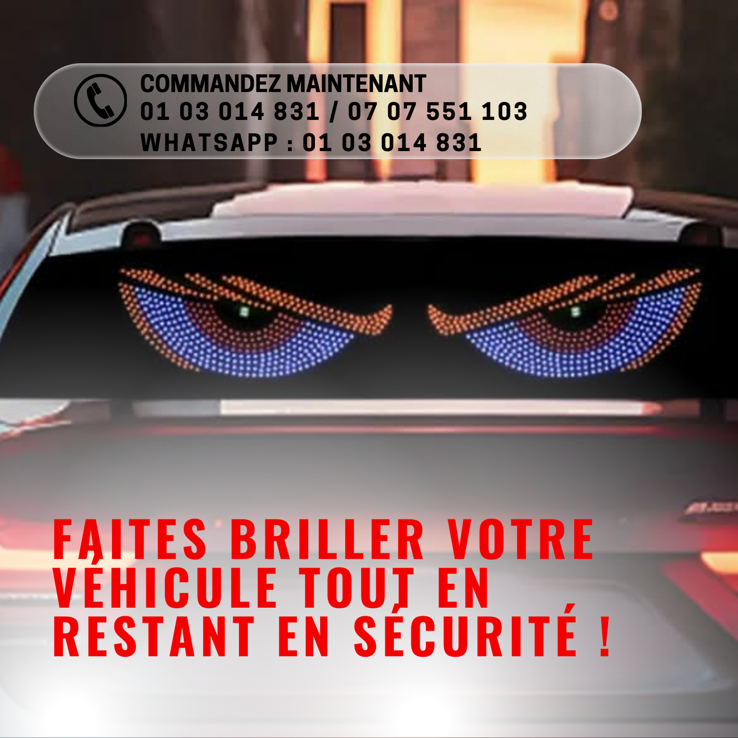 🚗 Le Regard Qui Hypnotise la Route : Yeux Clignotants Lumineux pour Véhicules